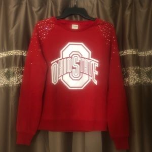 PINK Ohio State Sweatshirt with Crystals